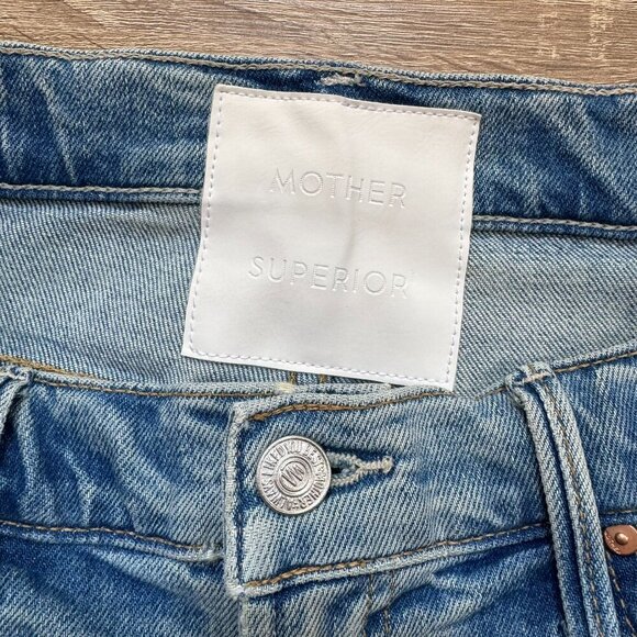 New MOTHER Superior The Spitfire Sneak Wide Leg Jeans Confess Denim Blue 24 - Picture 3 of 14